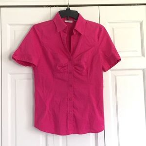 NY & Co Button Up Blouse Short Sleeve Like New